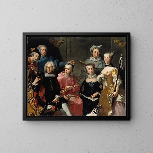 Familie groep - Martin van Meytens — ingelijst kunstwerk aan de muur