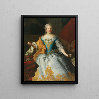 Martin van Meytens - Portrait Of The Empress Maria Theresia Queen Of Hungary And Bohemia With The Bohemian And The Archducal Crown.webp