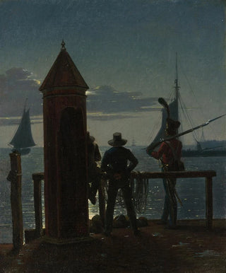 Martinus Rrbye - View from the Citadel Ramparts in Copenhagen by Moonlight.webp