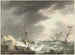 van twee schepen die stranden, waarvan één onder de Amerikaanse vlag, aan een duinenkust - Martinus Schouman — weergave van het kunstwerk