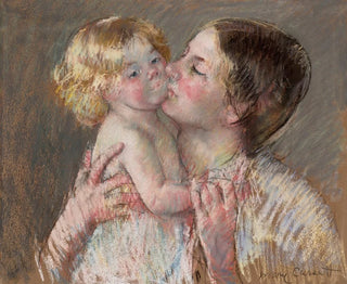 Een kus voor baby Ann nr. 3 - Mary Cassatt — weergave van het kunstwerk