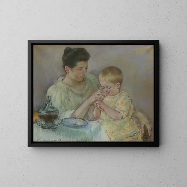 Moeder die haar kind voedt - Mary Cassatt — ingelijst kunstwerk aan de muur