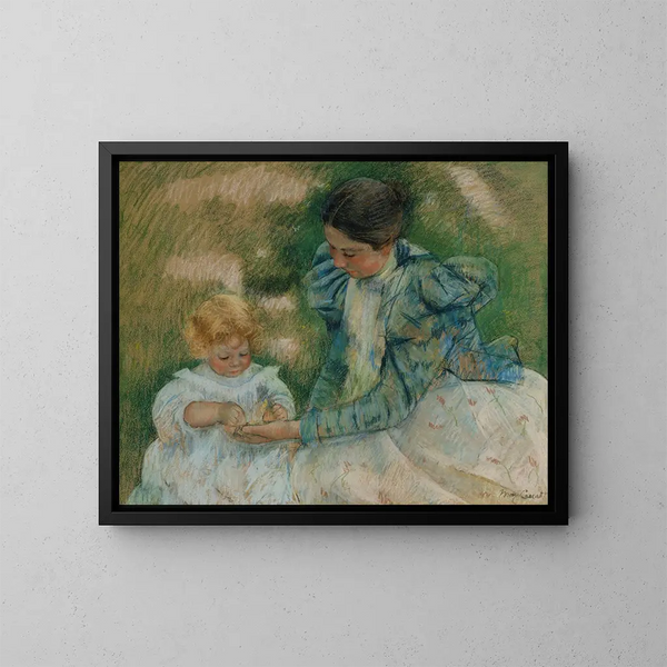 Moeder die speelt met een kind - Mary Cassatt — ingelijst kunstwerk aan de muur