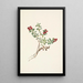 Fruit d'airelle des montagnes Vaccinium vitis-idaea minus - Mary Vaux Walcott — ingelijst kunstwerk aan de muur