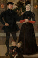 Thomas Gerritzn Doesburch et Claesje Hendricksdr Roeclaes avec leurs filles - Maître du Portrait de Famille d'Anvers — weergave van het kunstwerk