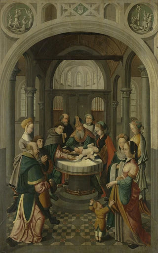 Master of Alkmaar - Panel of an Altarpiece with Circumcision of Christ on verso is Resurrection of Christ.webp