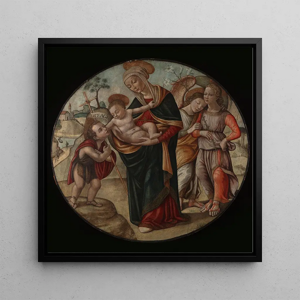Kunstdruk van het Maître du Tondo Borghèse: Maagd en Kind met Sint-Jan de Doper | Schilderij