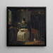Kerstmorgen schilderij in een boerderij - Christen Dalsgaard — ingelijst kunstwerk aan de muur