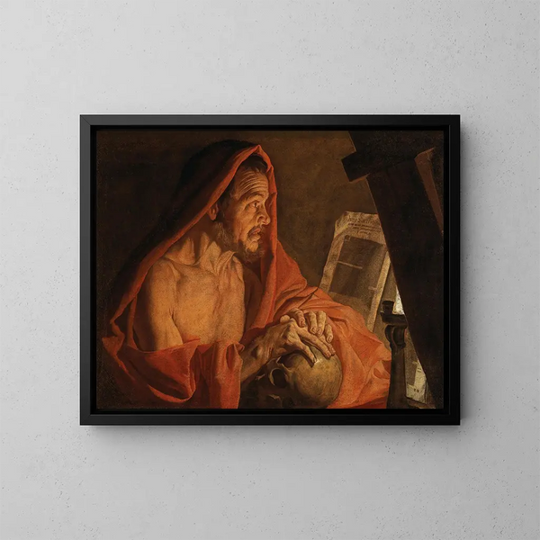 Sint Hieronymus - Matthias Stom — ingelijst kunstwerk aan de muur