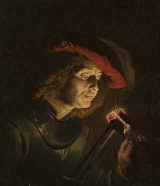 Matthias Stom - Soldier lighting a candle.webp