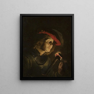 Matthias Stom - Soldier lighting a candle.webp