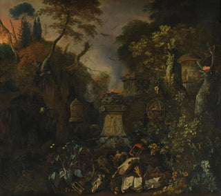 Matthias Withoos - Paysage de cimetire la nuit.webp