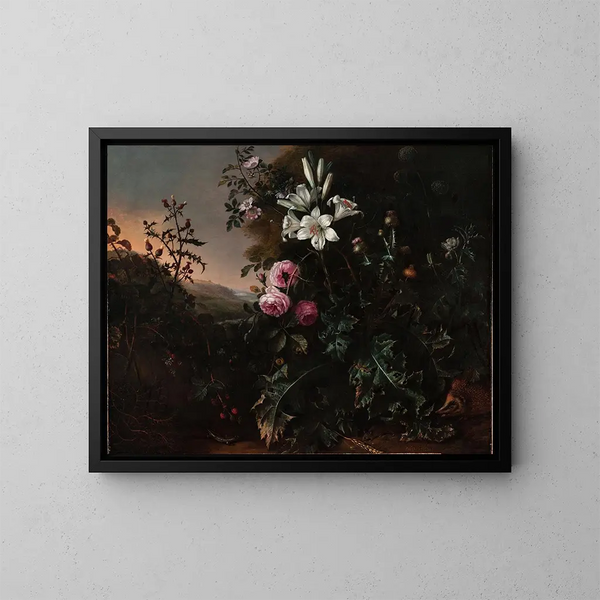 Natuurmoe - Matthias Withoos — ingelijst kunstwerk aan de muur