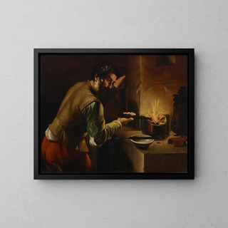 Een goudsmid - Mattia Preti — ingelijst kunstwerk aan de muur