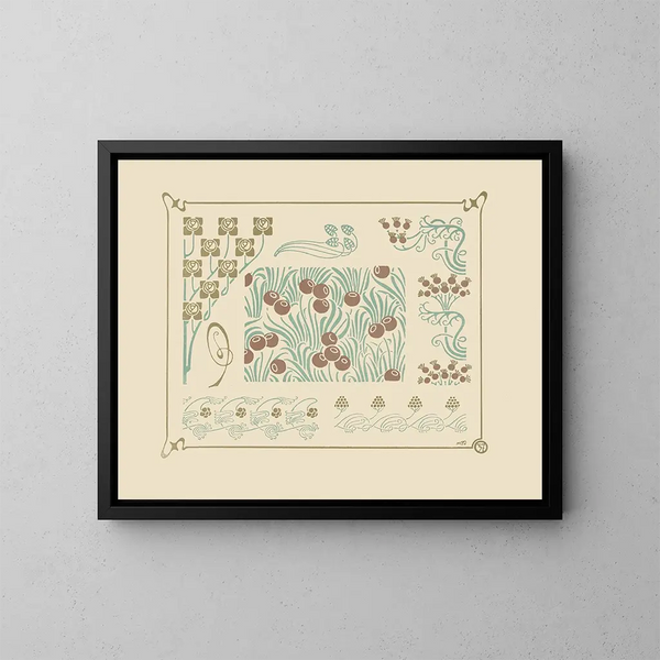 van een abstract ontwerp gebaseerd op bessen en bloemknoppen - Maurice Pillard Verneuil — ingelijst kunstwerk aan de muur