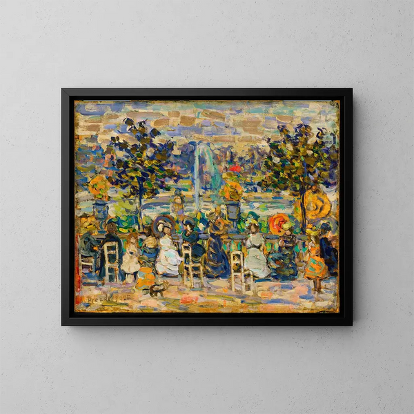 In de tuinen van Luxemburg - Maurice Prendergast — ingelijst kunstwerk aan de muur