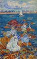 Figures à marée basse sur les rochers - Maurice Prendergast — weergave van het kunstwerk
