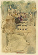 Café en plein air - Maurice Prendergast — weergave van het kunstwerk