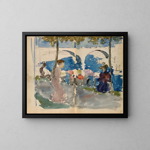 schetsboek van Parijs - Maurice Prendergast — ingelijst kunstwerk aan de muur