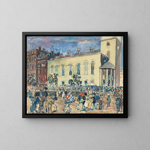 Kerk van Park Street in Boston - Maurice Prendergast — ingelijst kunstwerk aan de muur