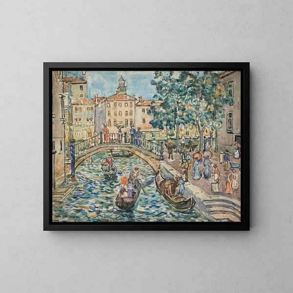 Venetië scène - Maurice Prendergast — ingelijst kunstwerk aan de muur