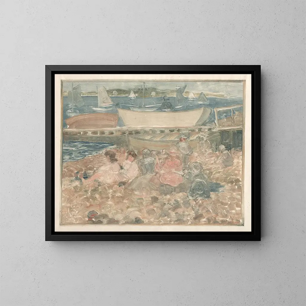 Kinderen spelend op een scheepswerf - Maurice Prendergast — ingelijst kunstwerk aan de muur