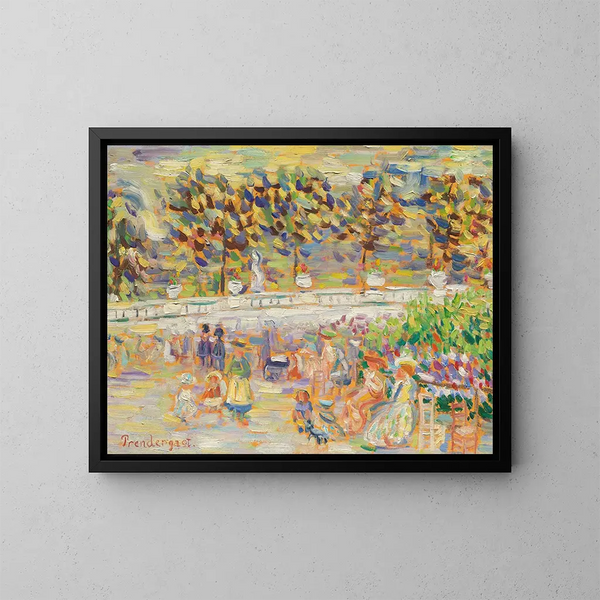 Zomer in het park Jardin du Luxembourg Parijs - Maurice Prendergast — ingelijst kunstwerk aan de muur