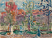 Bomen tegen Berg - Maurice Prendergast — weergave van het kunstwerk