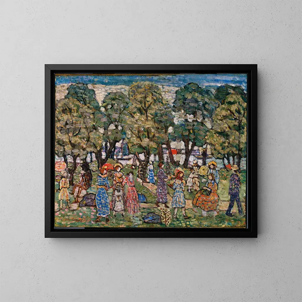 Onder de bomen - Maurice Prendergast — ingelijst kunstwerk aan de muur