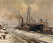 Haven van Antwerpen in de winter - Maurits Blieck — weergave van het kunstwerk