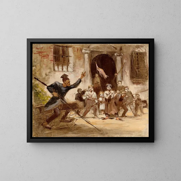 Levy en masse - Maurycy Gottlieb — ingelijst kunstwerk aan de muur