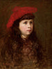 Portret van een meisje met een rode hoed - Maurycy Trębacz — weergave van het kunstwerk