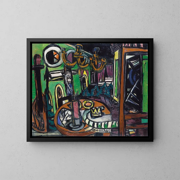 Reproductie van het schilderij Achter de schermen - Max Beckmann
