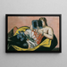 Vrouw liggend met boek en iris - Max Beckmann — ingelijst kunstwerk aan de muur