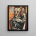 Zelfportret met champagneglas - Max Beckmann — ingelijst kunstwerk aan de muur
