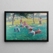 Children lying in the grass - Max Bohm — framed artwork on a wall