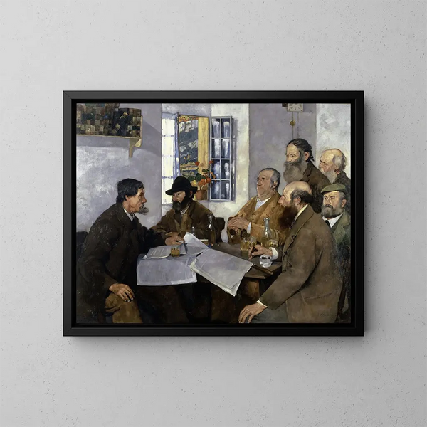 De politici van het dorp - Max Buri — ingelijst kunstwerk aan de muur