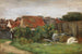 Dorpshuizen met Zonnebloemen - Max Liebermann — weergave van het kunstwerk