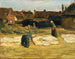 Dorpshoek met wasserij - Max Liebermann — weergave van het kunstwerk