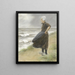 a Dutch woman standing in the dunes on the left - Max Liebermann — framed artwork on a wall