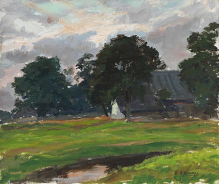 Hollandse boerderijenhuis - Max Liebermann — weergave van het kunstwerk