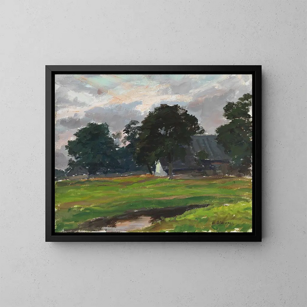 Hollandse boerderijenhuis - Max Liebermann — ingelijst kunstwerk aan de muur