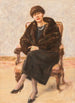 Portret van Lola Leder in bontjas zittend - Max Liebermann — weergave van het kunstwerk