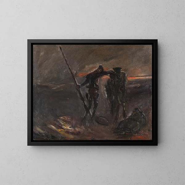 Don Quichotte, de nacht, Don Quichotte en Rosinante - Max Slevogt — ingelijst kunstwerk aan de muur