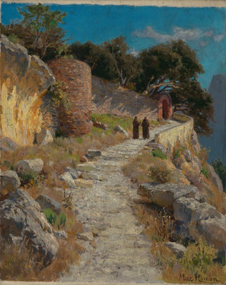 Max Wilhelm Roman - Italienische Landschaft mit Mnchen.webp