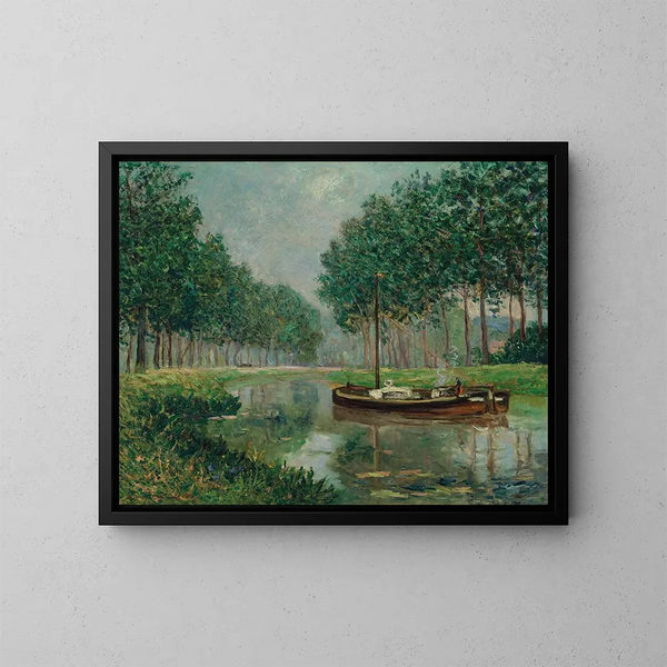 Chaland sur le canal - Maxime Maufra — ingelijst kunstwerk aan de muur
