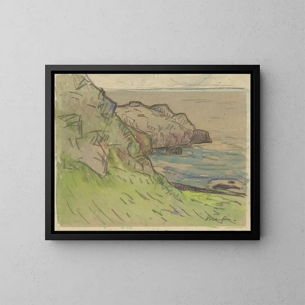 Kust rotsachtig in Bretagne - Maxime Maufra — ingelijst kunstwerk aan de muur