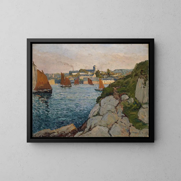 Douarnenez aan de zon - Maxime Maufra — ingelijst kunstwerk aan de muur