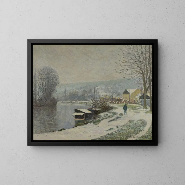La neige à Port-Marly - Maxime Maufra — ingelijst kunstwerk aan de muur