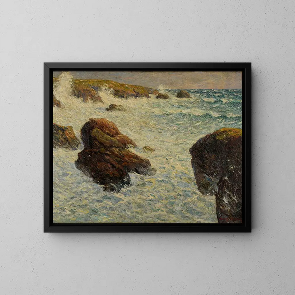 De storm van Quiberon, Morbihan - Maxime Maufra — ingelijst kunstwerk aan de muur